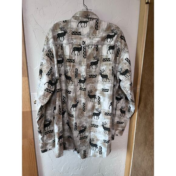 Woolrich Deer Print Button Up Sz XL - Picture 3 of 4